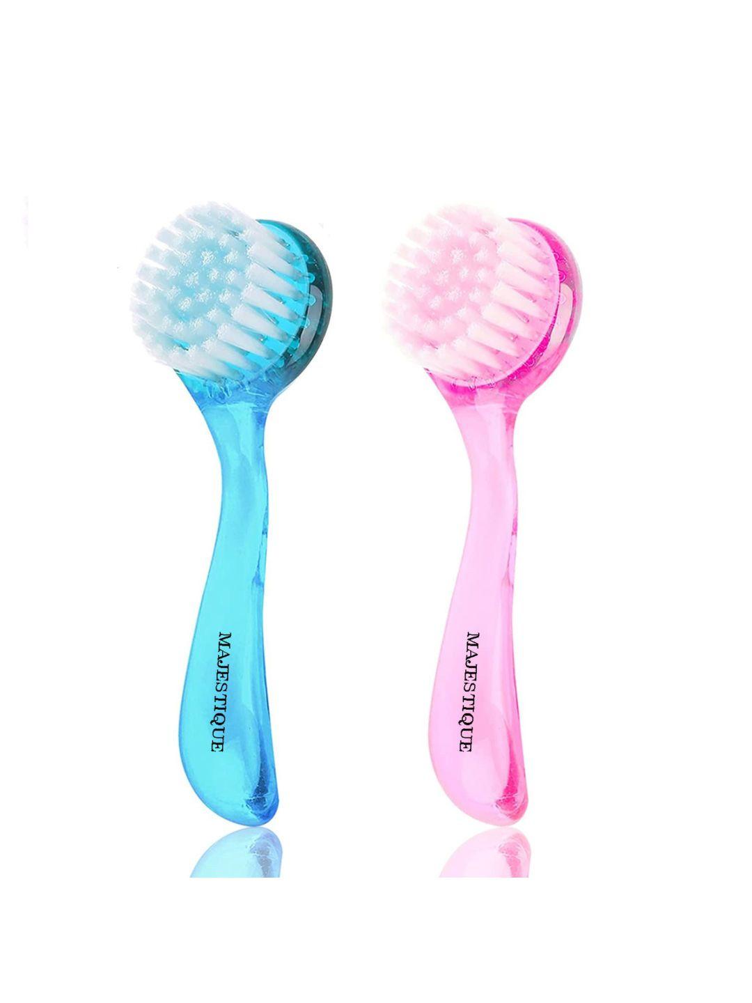 majestique set of 2 blue & pink facial cleansing brush