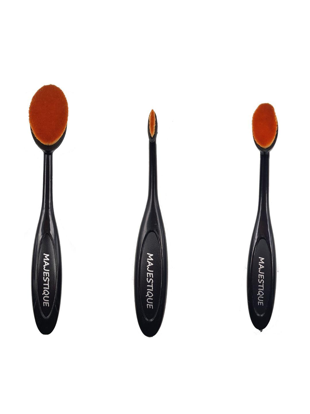 majestique set of 3 oval face makeup brushes