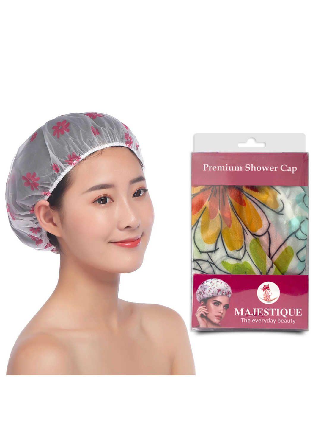 majestique set of 3 waterproof shower cap ideal for all hair lengths
