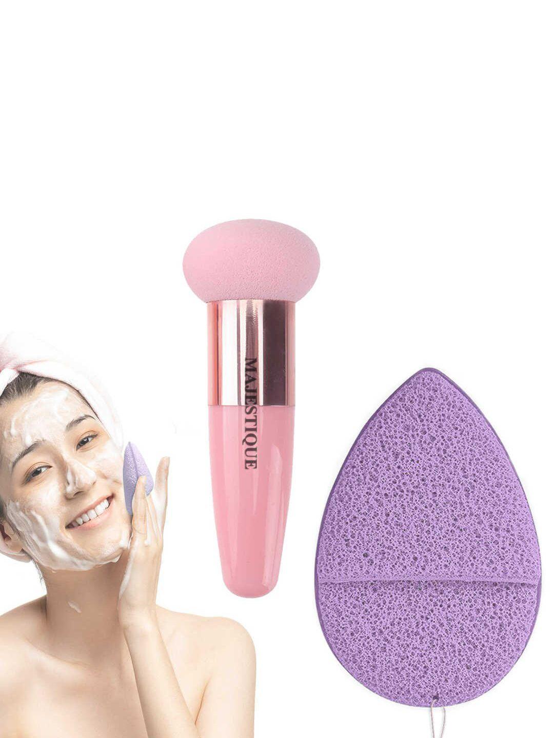 majestique set of facial cleaning sponge & mushroom makeup sponge