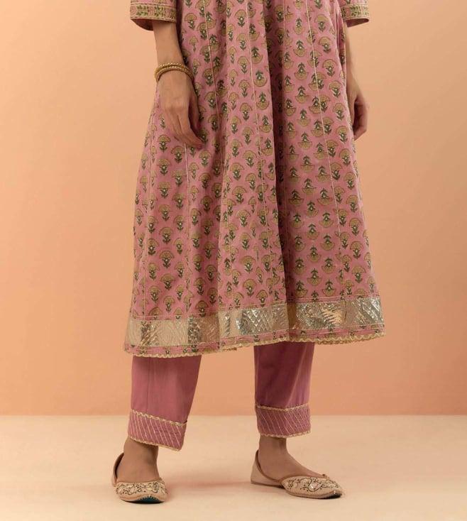 makaan.51 peach saanjh sunehri pants