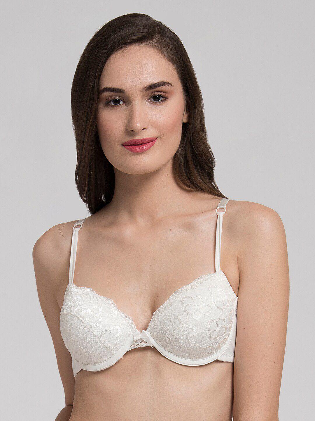 makclan floral lace underwired lightly padded all day comfort dry fit plunge bra