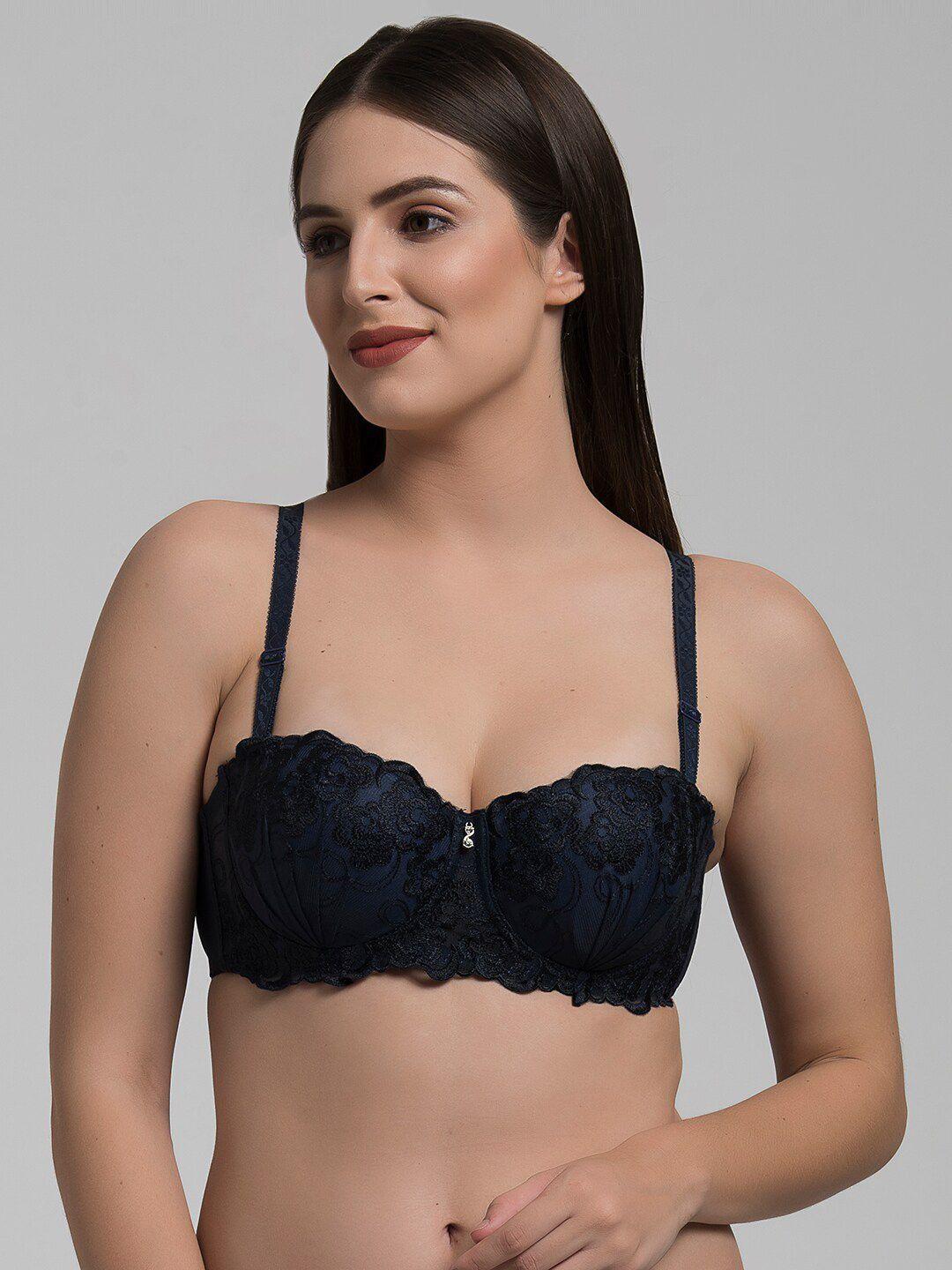 makclan lightly padded all day comfort underwired dry fit balconette bra