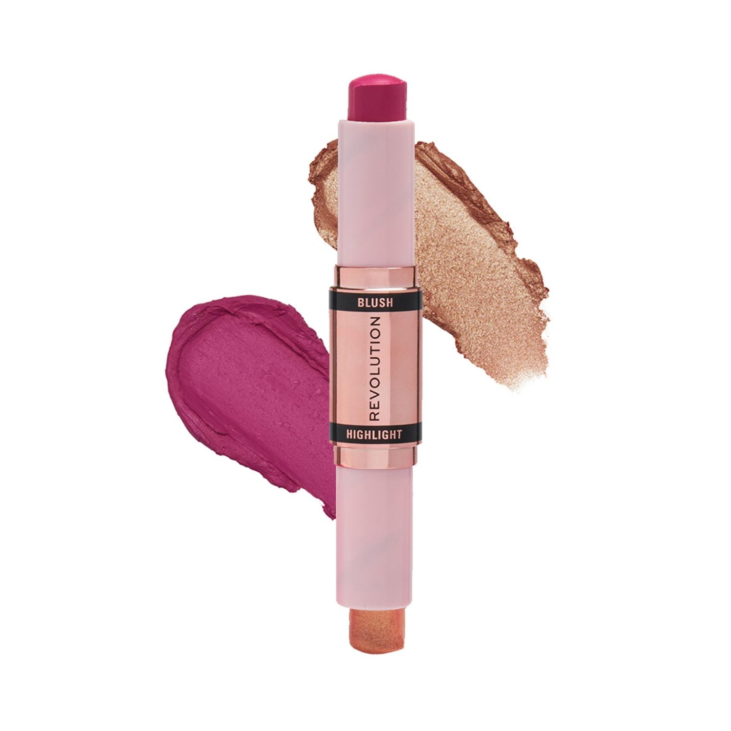 makeup revolution blush & highlight stick - champagne shine (8.6g)