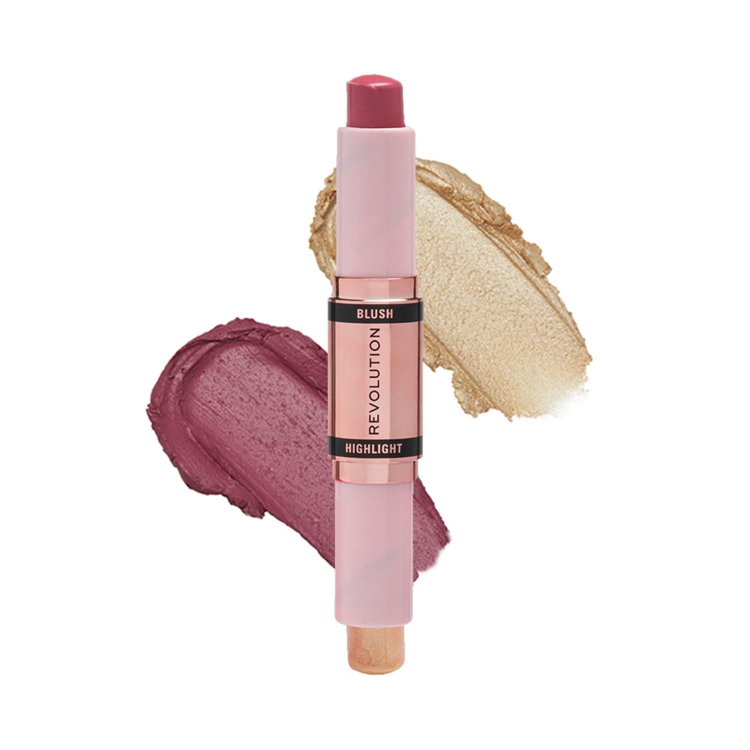 makeup revolution blush & highlight stick - mauve glow (8.6g)