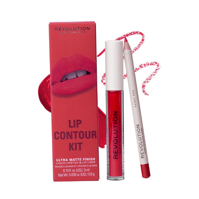 makeup revolution lip contour kit - sassy red