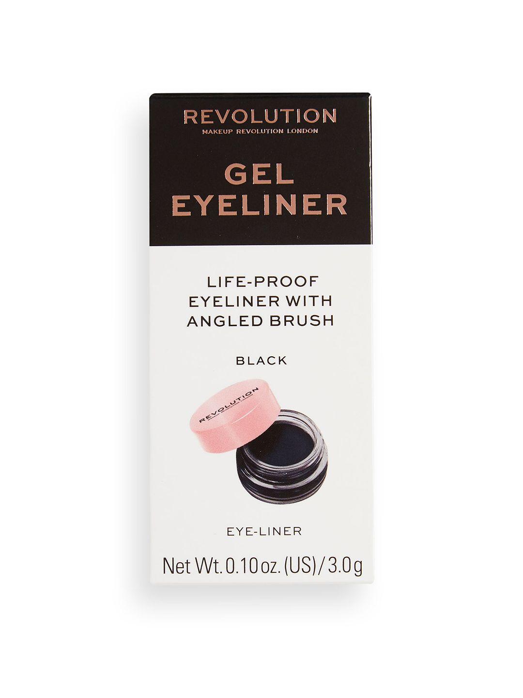 makeup revolution london gel eyeliner pot with brush - black