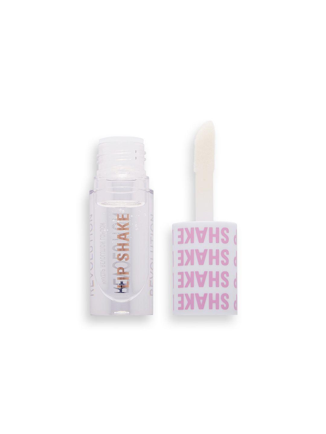 makeup revolution london lip shake lip gloss with oat milk 4.6ml - clear sprinkles