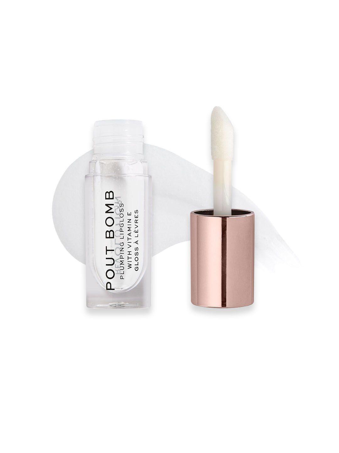 makeup revolution london pout bomb plumping gloss with vitamin e 4.6ml - glaze