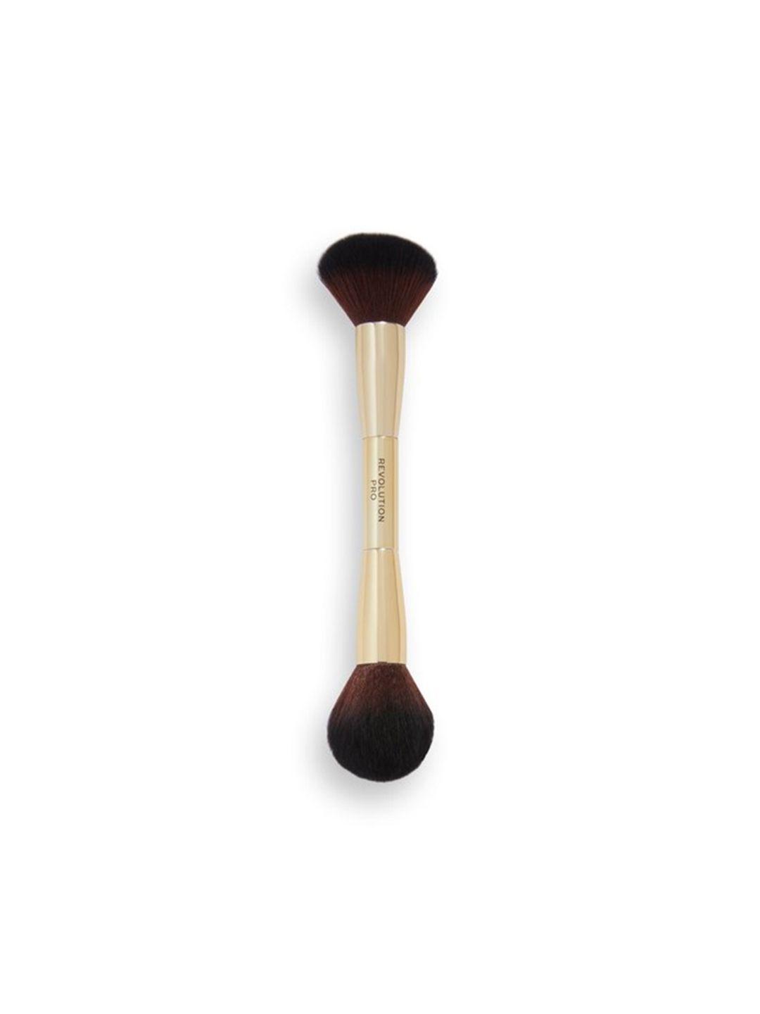 makeup revolution london pro lustre blusher makeup brush - gold toned