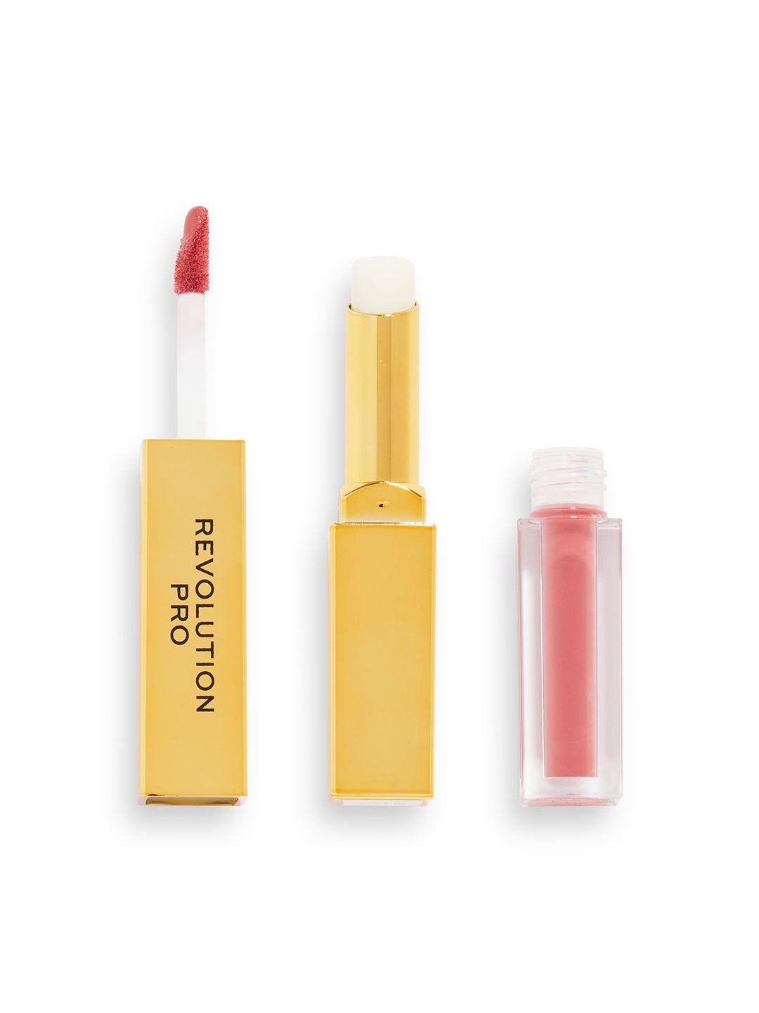 makeup revolution london pro supreme stay 24h matte lip duo lipstick 1.5 g - tease