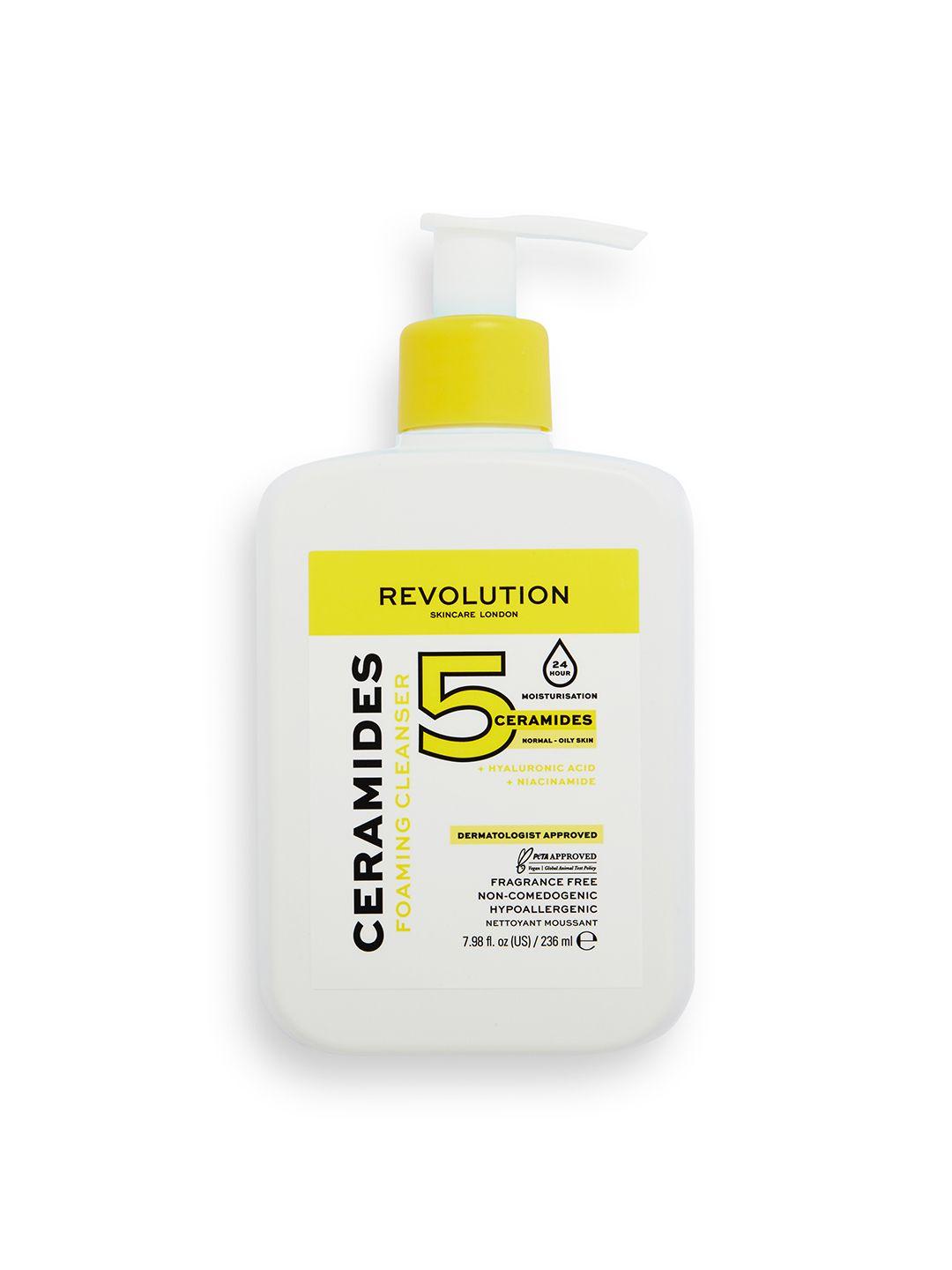makeup revolution london skincare ceramides foaming cleanser with hyaluronic acid - 236 ml