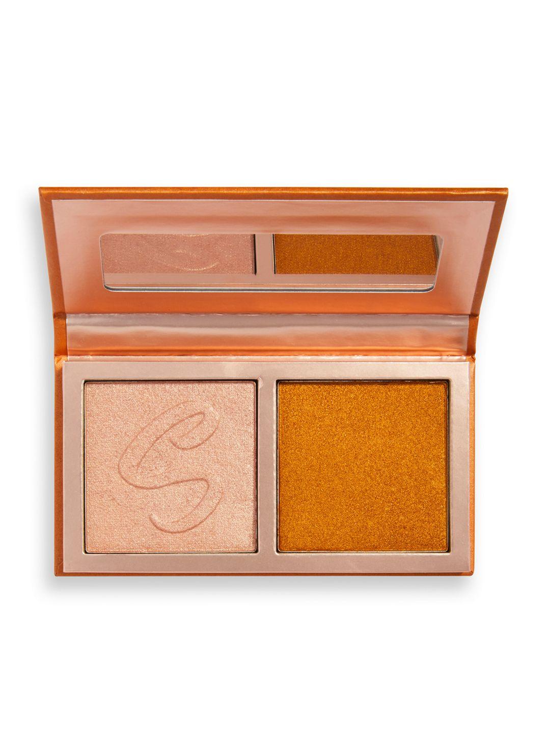 makeup revolution london vegan x soph highlighter duo face palette - honey glaze