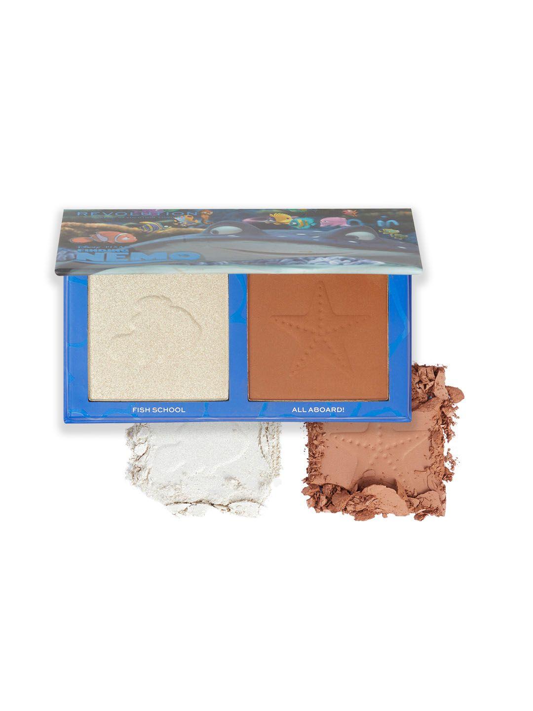 makeup revolution london x disney pixars finding nemo bronzer & highlighter palette - 9g
