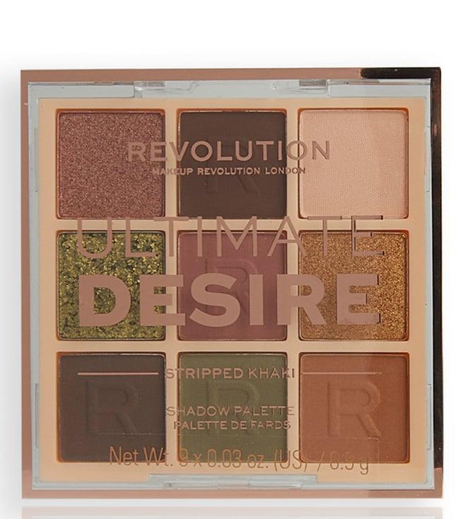 makeup revolution ultimate desire shadow palette stripped khaki - 8.1 gm