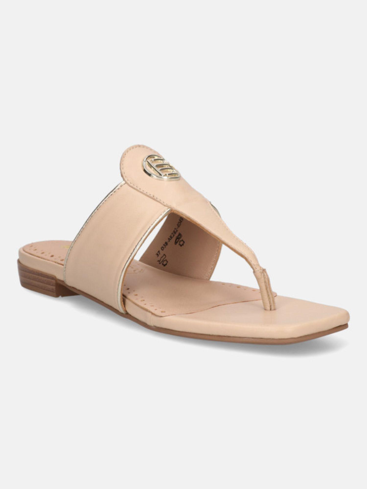 mala beige leather womens thongs flat sandals