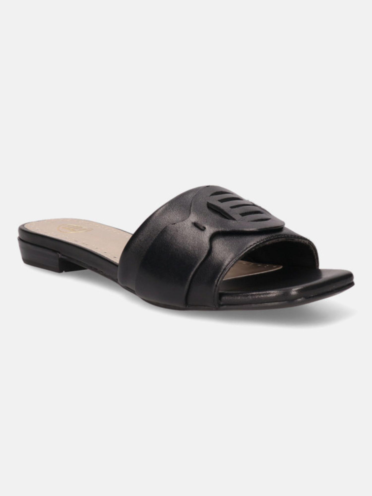 mala black leather womens flats