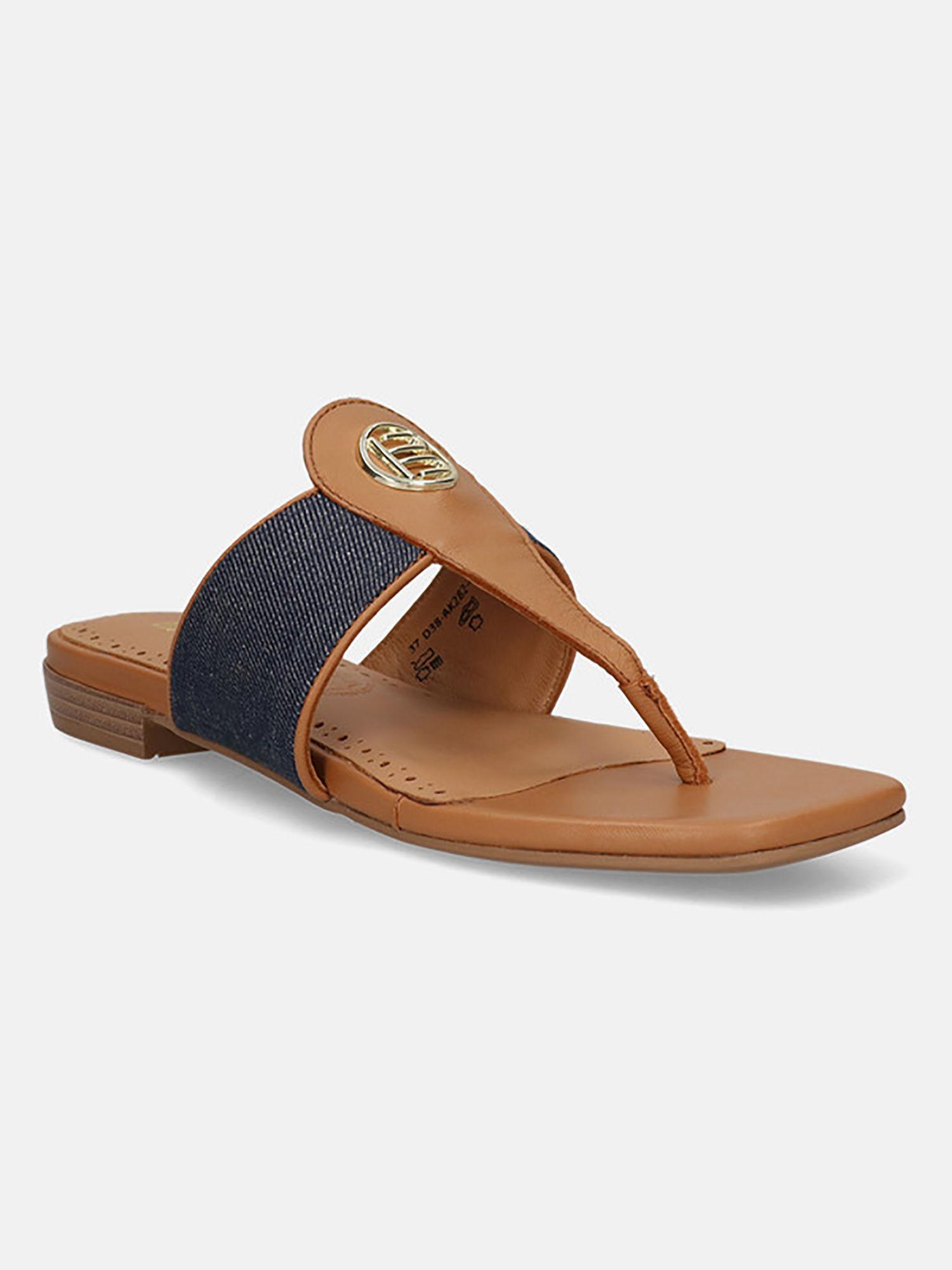 mala brown leather womens flat sandals