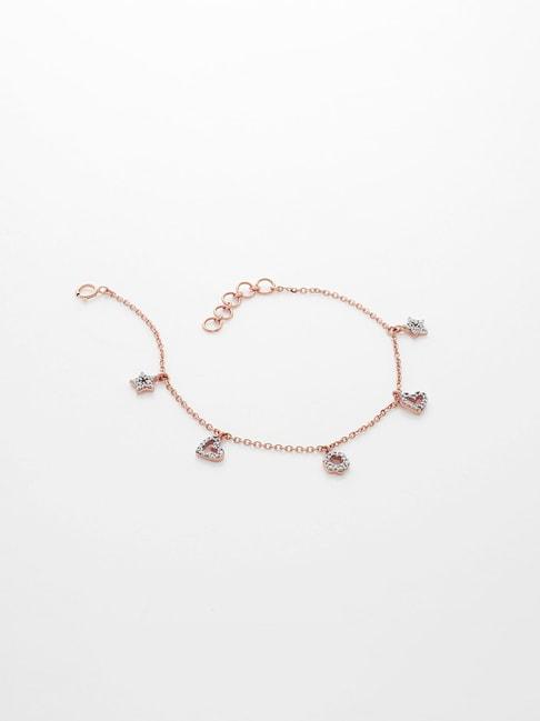 malabar gold & diamonds 18k rose gold chain bracelet