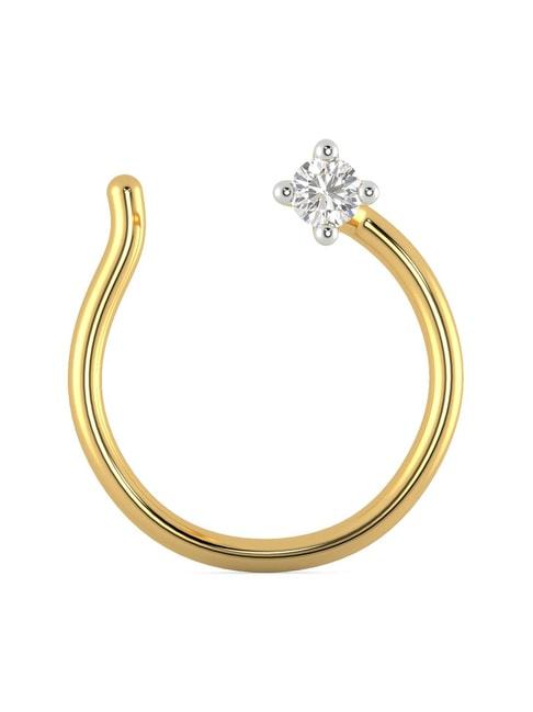 malabar gold and diamonds 18k gold & diamond mine nosepin for women