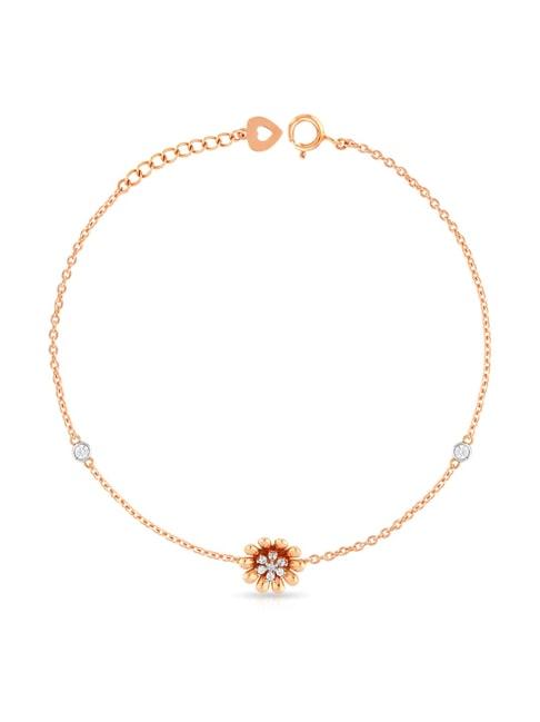 malabar gold and diamonds 18k gold floral bracelet for women