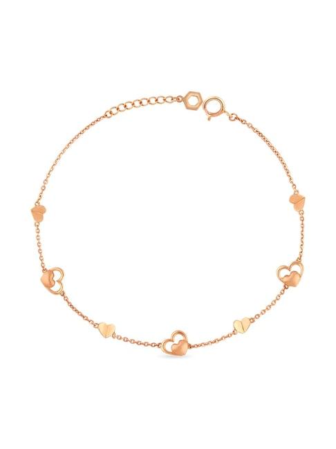 malabar gold and diamonds 18k gold heart bracelet for women