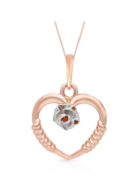 malabar gold and diamonds 18k gold heart pendant without chain for women