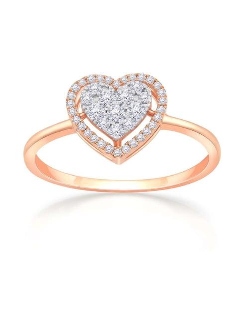 malabar gold and diamonds 18k gold heart ring for women