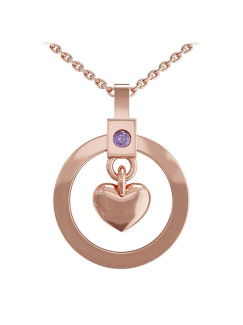 malabar gold and diamonds 18k rose gold heart necklace for women