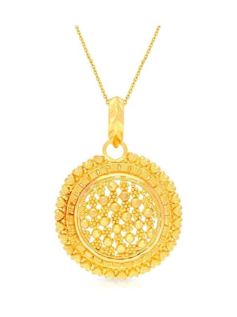 malabar gold and diamonds 22k gold pendant without chain for women