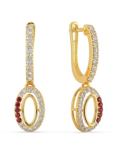 malabar gold and diamonds 22k yellow gold envy earrings for women