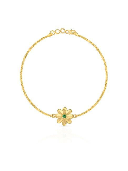 malabar gold and diamonds floral 22 kt gold bracelet