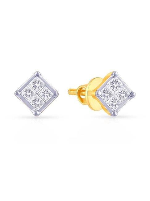 malabar gold and diamonds mine 18k gold geometric earrings for women