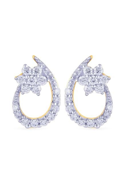 malabar gold and diamonds 18k gold & diamond mine earrings for women
