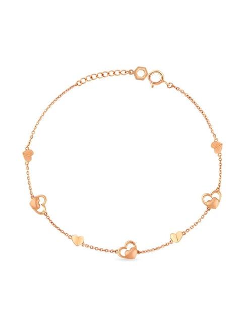 malabar gold and diamonds 18k gold heart bracelet for women