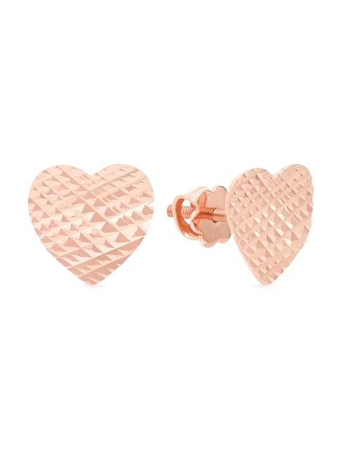 malabar gold and diamonds 18k gold heart earrings for women