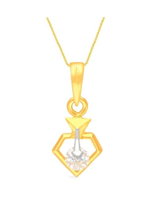 malabar gold and diamonds 18k gold pendant for women