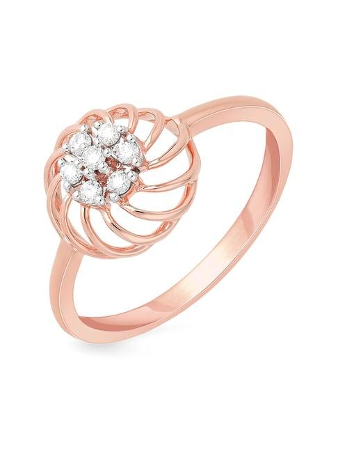 malabar gold and diamonds 18k rose diamond ring for women