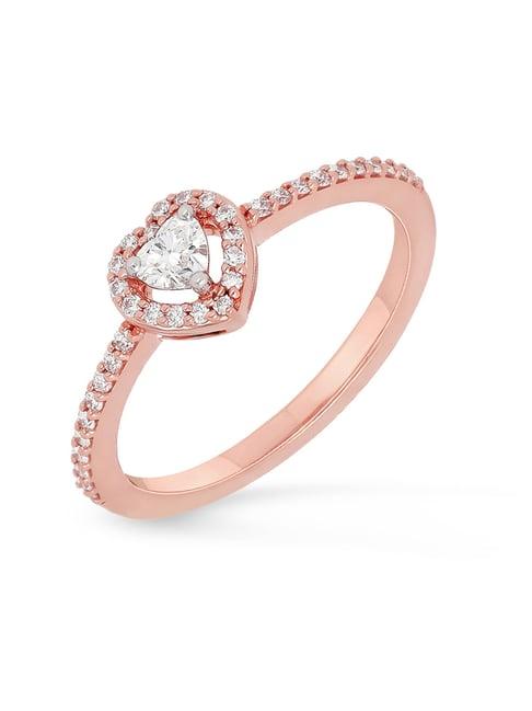 malabar gold and diamonds 18k rose gold diamond ring for women