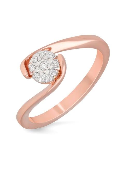malabar gold and diamonds 18k rose gold diamond ring for women
