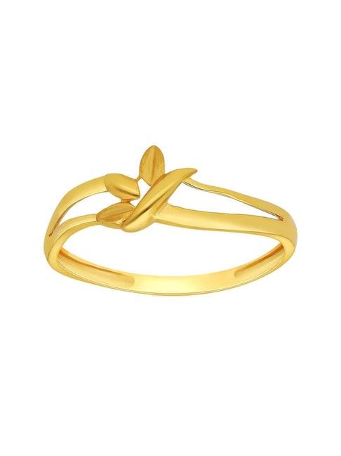 malabar gold and diamonds 22k gold floral ring for women
