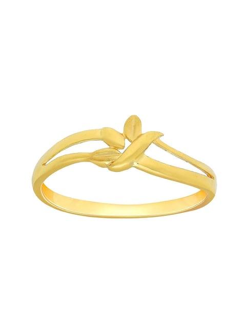 malabar gold and diamonds 22k gold floral ring for women