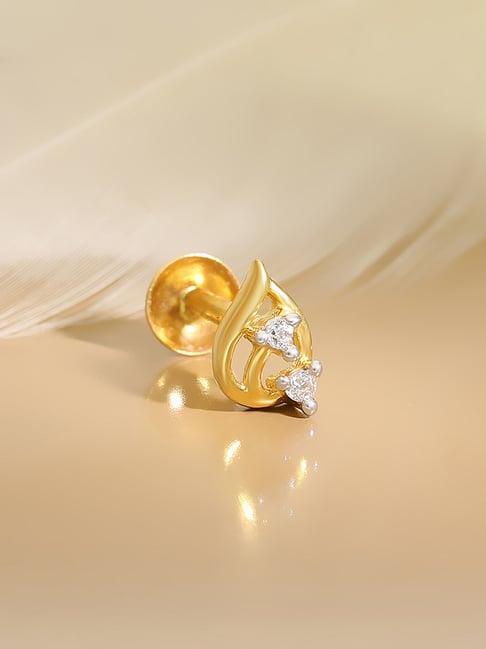 malabar gold and diamonds 22k gold nosepin for women