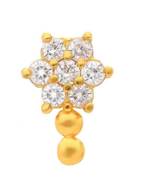 malabar gold and diamonds 22k gold nosepin for women