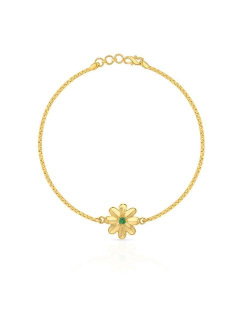 malabar gold and diamonds floral 22 kt gold bracelet