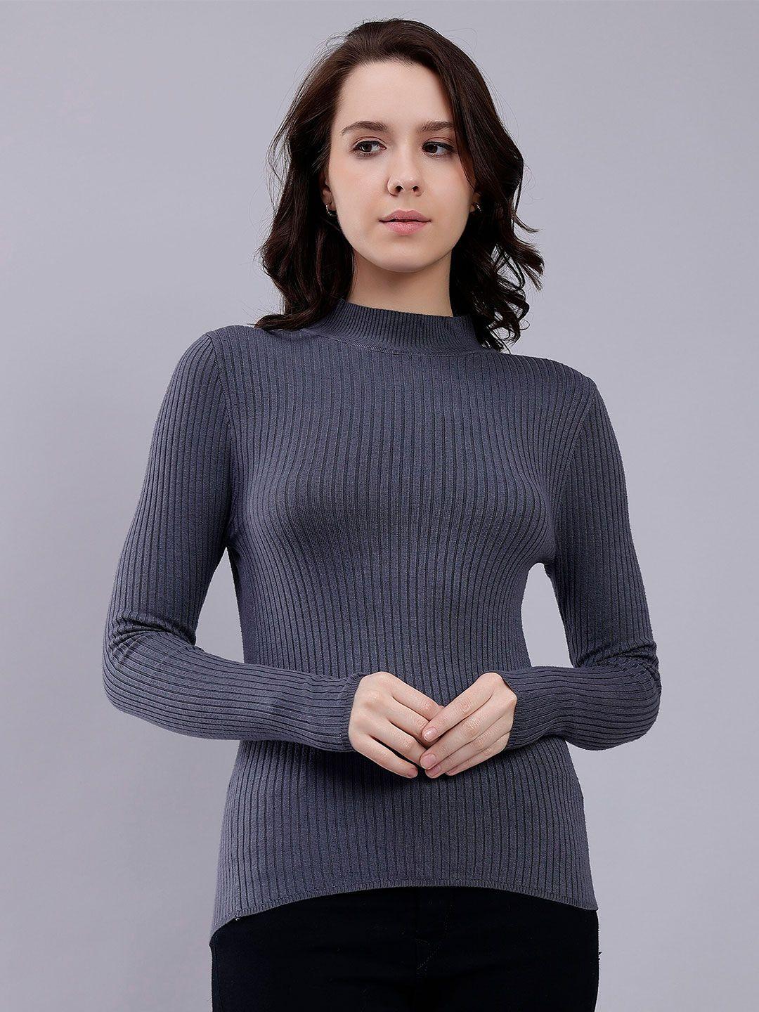 malachi self design high neck acrylic pullover sweater