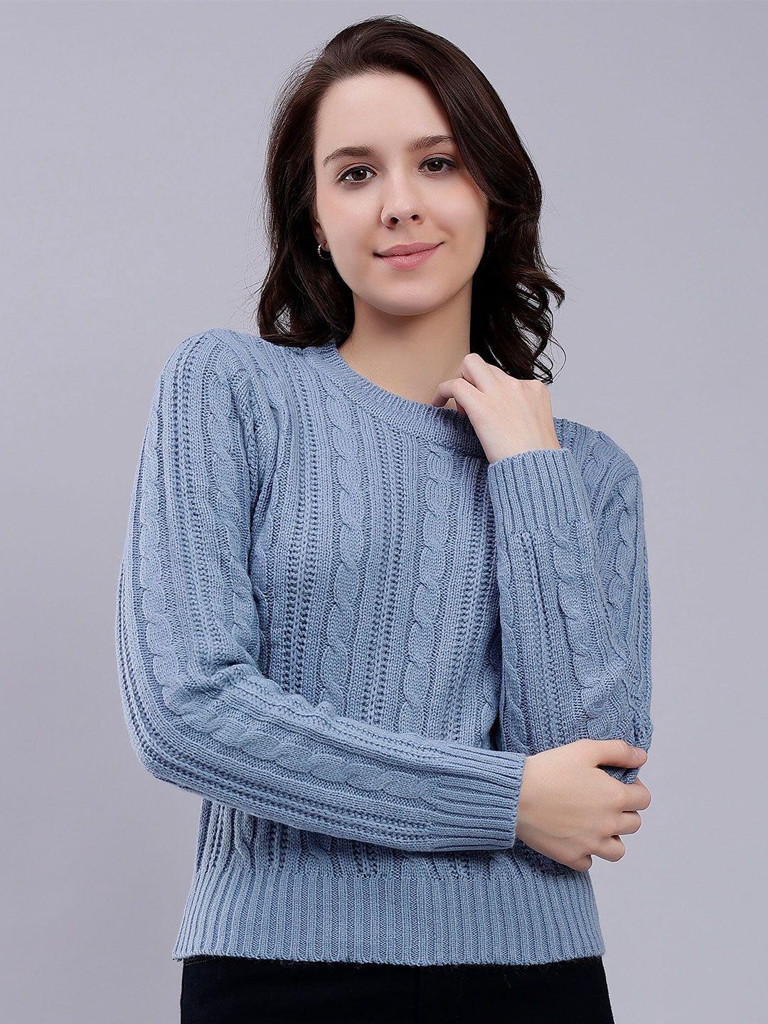 malachi self design round neck pullover sweater