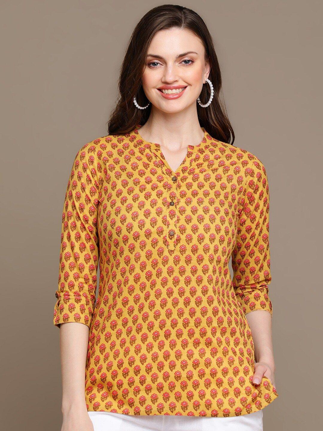 malhaar floral printed pure cotton kurti