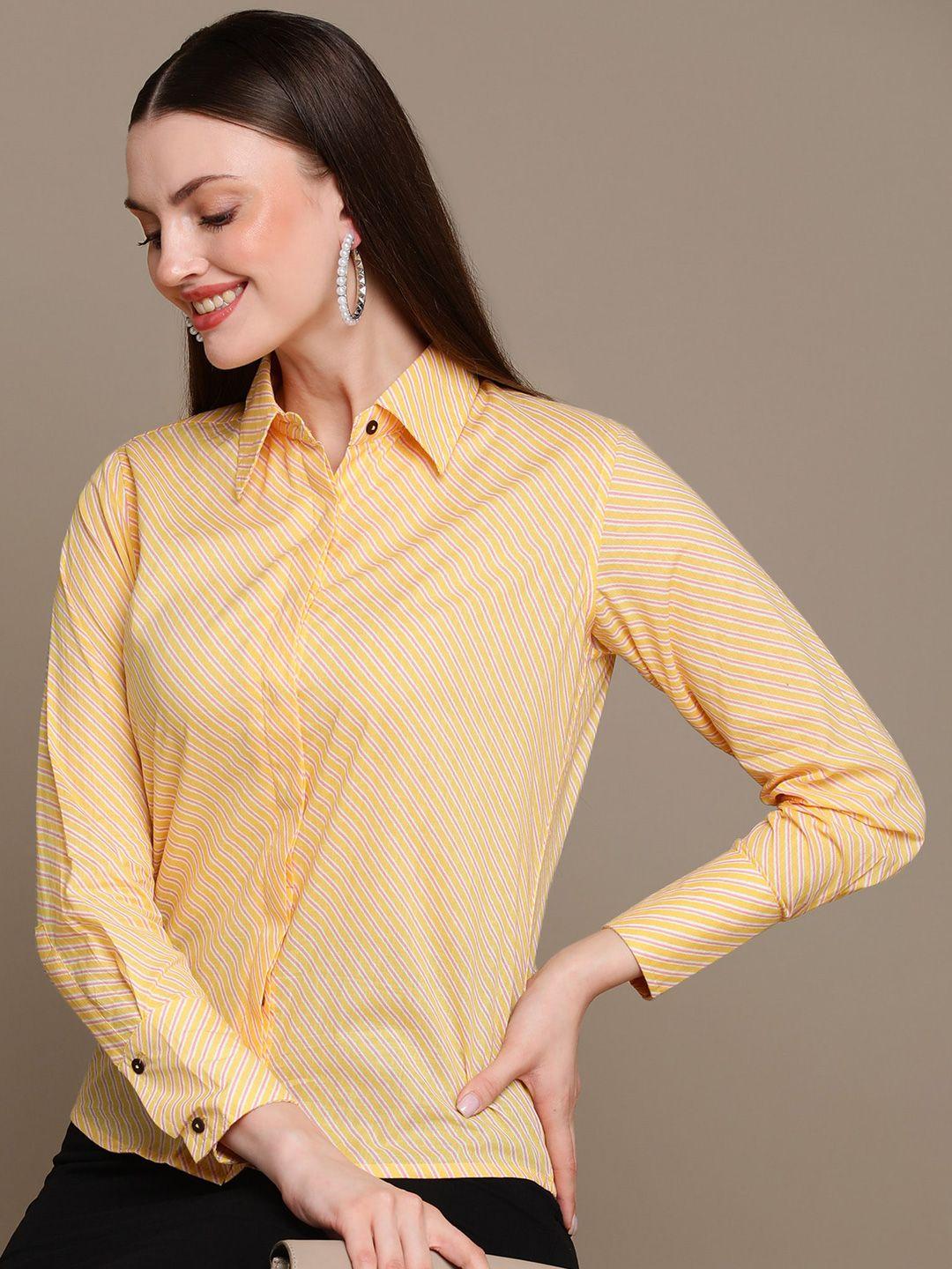 malhaar relaxed fit diagonal striped opaque party shirt