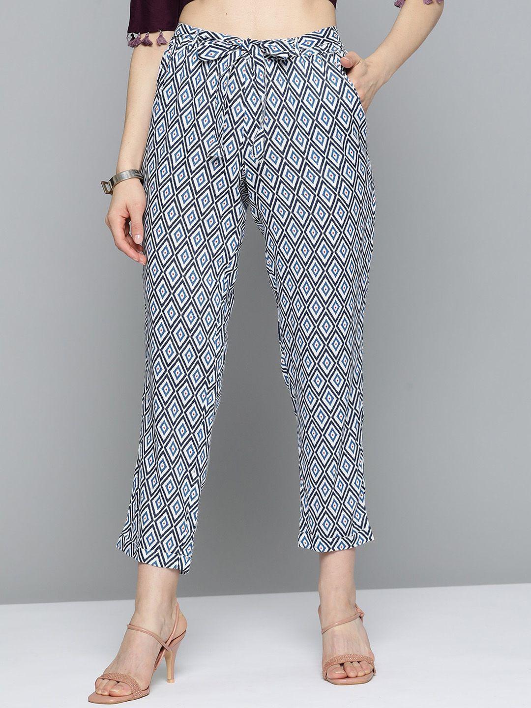 malhaar women mid-rise printed trousers